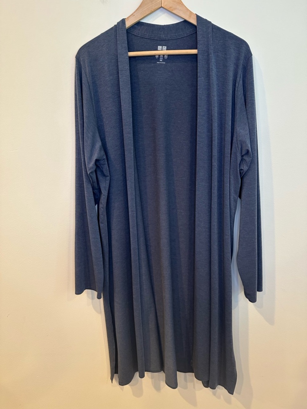 Uniqlo Airism Long Open Front Lightweight Cardigan Duster in Blue Size XXL EUC